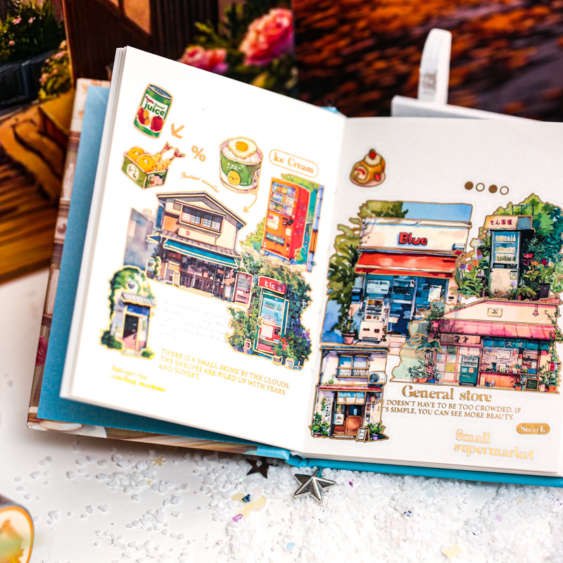 Sr. Paper Cinta de un solo rollo City Comic Tour Tema de la ciudad Cuenta manual Material de decoración de bricolaje Pegatinas decorativas