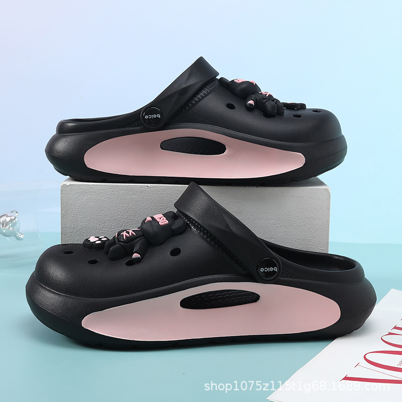 Verano agujero al aire libre zapatos de las mujeres antideslizante playa al aire libre de suela gruesa punta cerrada caca sensación de moda todo partido ventas directas de la fábrica