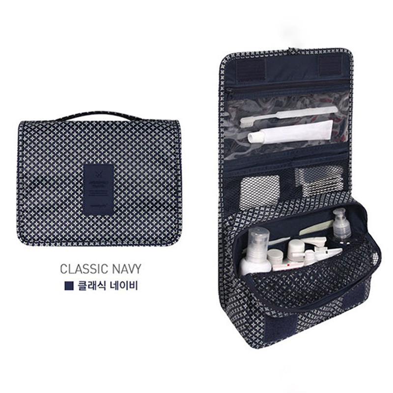 Bolsa de Aseo con Gancho de Poliéster Impermeable y Portátil para Viajes