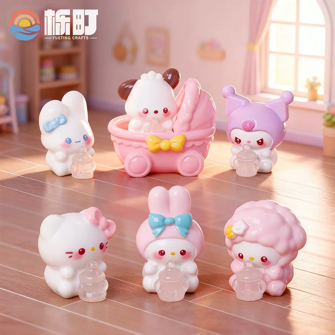 新款卡通萌宝三丽鸥 微景观小摆件萌粒公仔盲盒 装饰品桌面小摆件