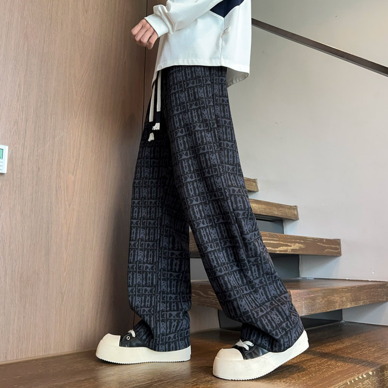 2025重磅日系复古小众休闲裤子男女春秋季新款宽松直筒长裤潮微弹|undefined