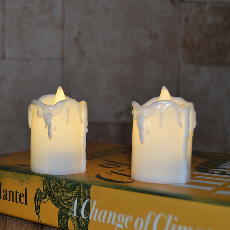 Fábrica de luz directa núcleo integrado lágrimas LED vela electrónica creativa cumpleaños boda artesanía vela lámpara al por mayor