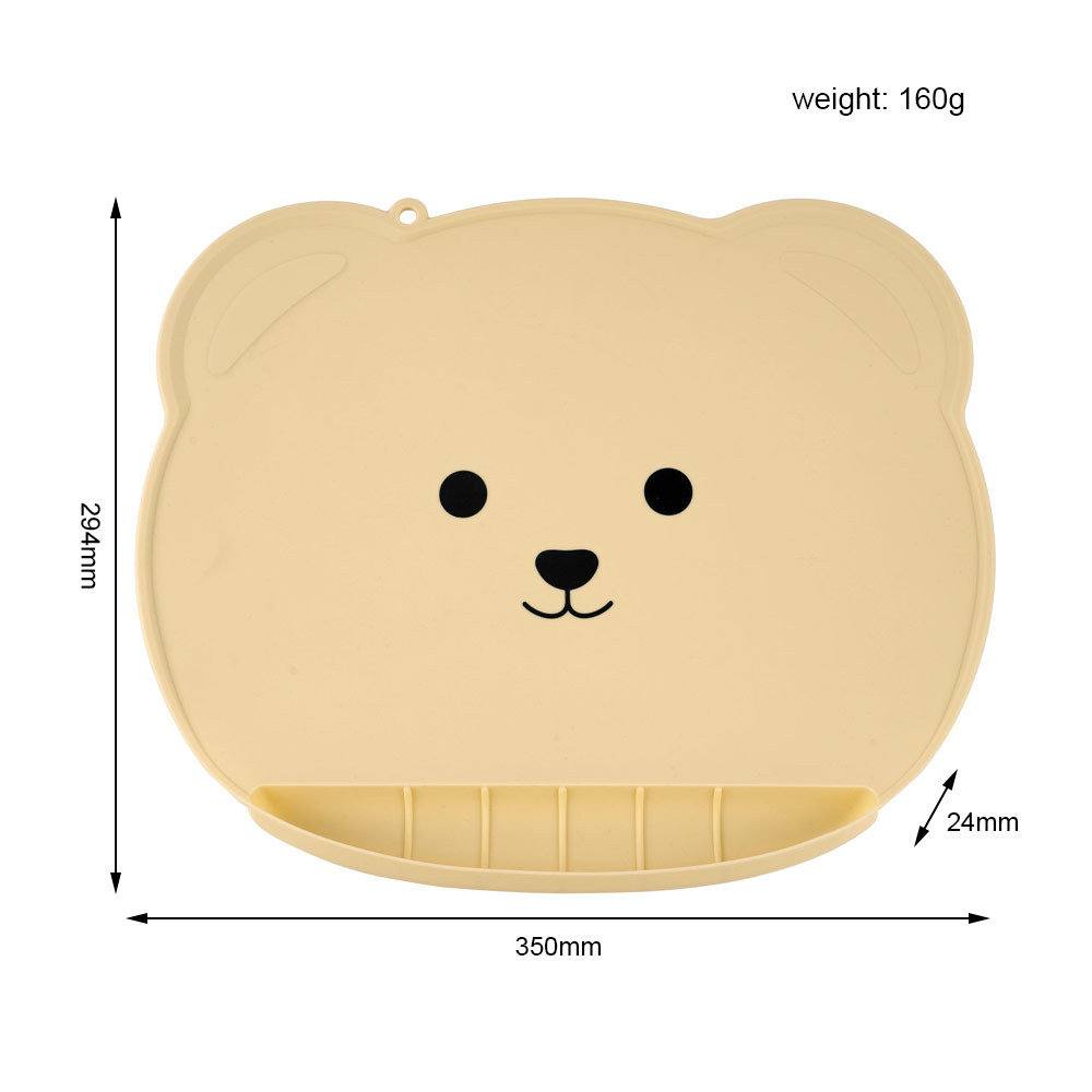 Manteles individuales de silicona Alfombrilla de mesa de silicona impermeable antideslizante para niños Almuerzo para estudiantes Alfombrilla de aislamiento térmico a prueba de aceite Manteles individuales de dibujos animados para bebés