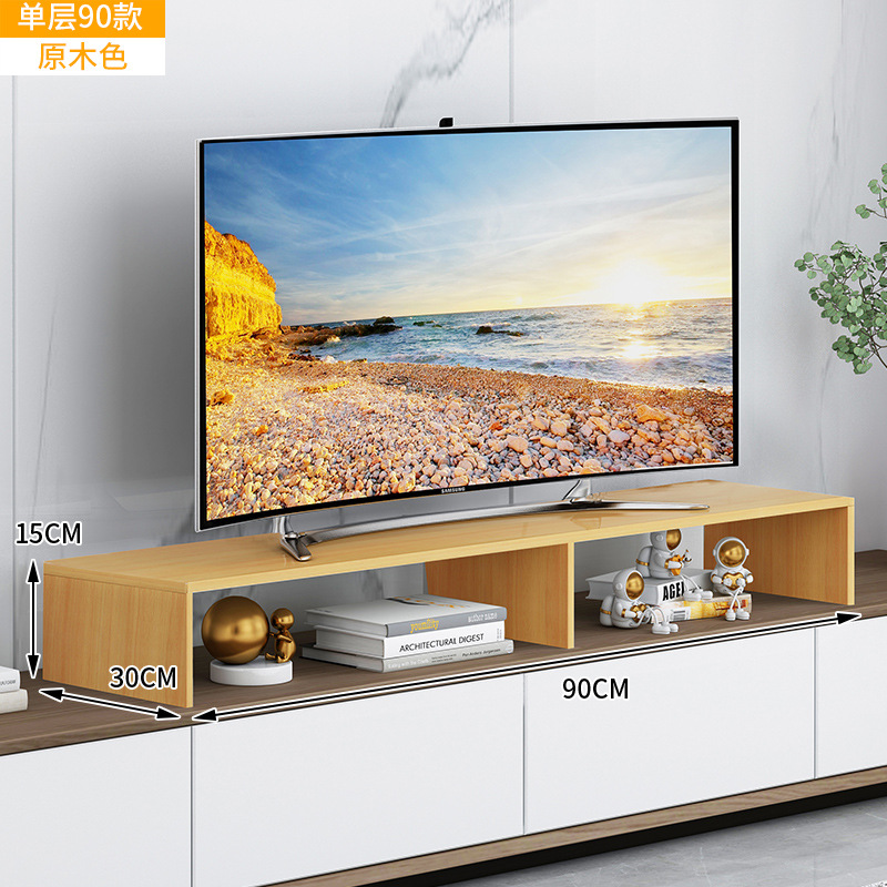 Estante Elevador para Base de TV de Madera para Pantalla Inteligente