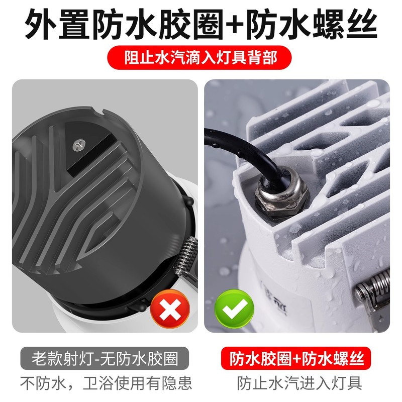 防水防雾射灯嵌入式厨房卫生间浴室吊顶led天花筒灯ip65开孔55mm|undefined