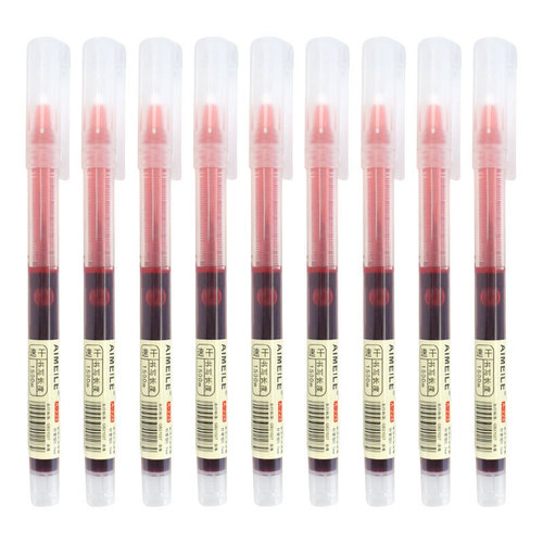 Large-capacity straight liquid ballpoint pen 0.5 needle tube gel pen water-based quick-drying signature pen student exam pen wholesale