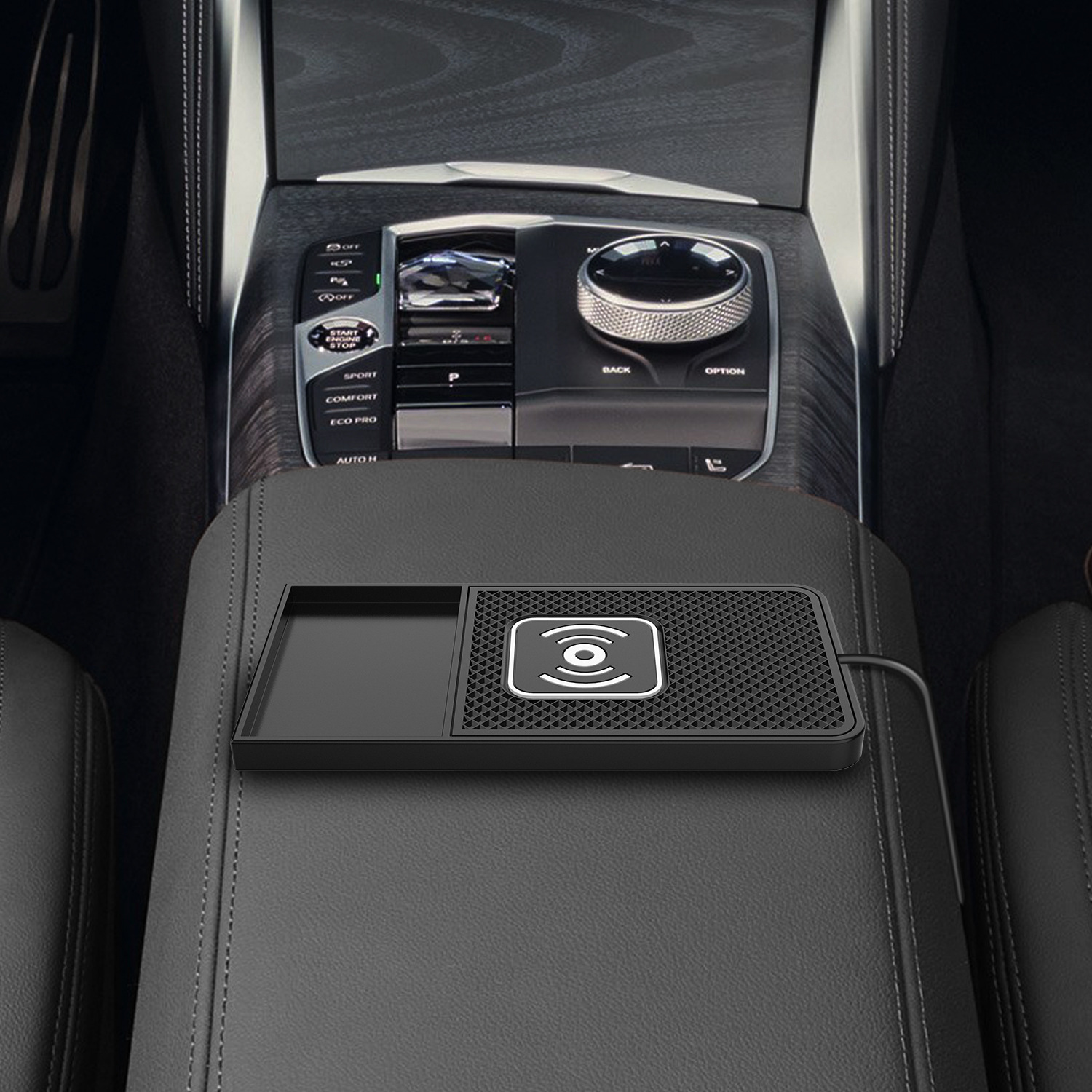 Car Wireless Charging Pad 15W Mobile Phone Wireless Charger with Step Design for Car Use, New and Suitable for Apple 17