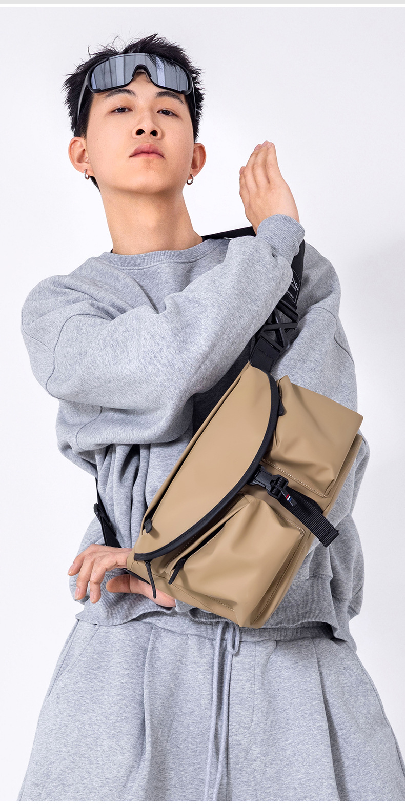 Ultra-light Men And Women Crossbody Bag, Waterproof, Fashionable Street Backpack, Commuter Cycling Chest Bag, Casual Motorcycle Bag_desvips.com