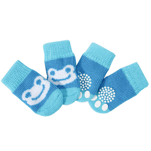 Anti-slip dog socks knitted dog foot covers anti-slip dog shoes Teddy small and medium-sized dogs cotton socks shoes and socks pet supplies