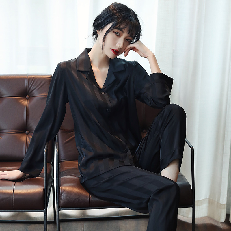 22_더블 긴 세로 스트라이프 블랙 [가벼운 고급스러움과 고급스러운 느낌]