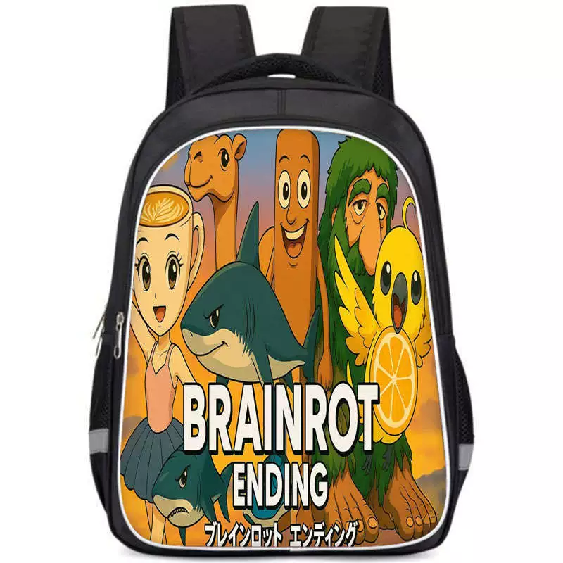 Деревянный рюкзак-карандаш БЛОКНОТ с принтом Brainrot, школьный рюкзак TRALALERO большой вместимости, школьник