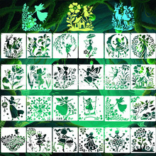 跨境自然花仙子镂空绘画模板亚马逊热销儿童涂鸦手抄报pet镂空板