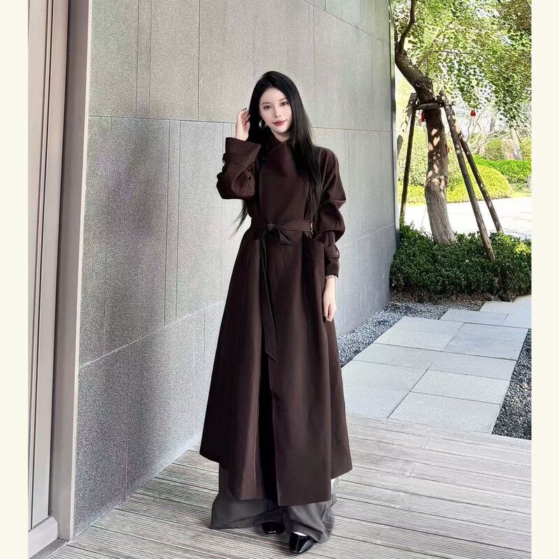 Windbreaker Jacket 2025 Korean Style Brown Relaxed Commuting Lazy Style Good-Looking Autumn Giant Coat with French Style