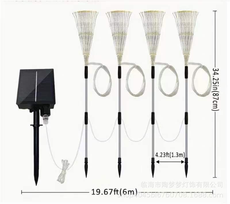 바닥 불꽃 놀이 1 지원 4 그라운드 플러그 480 빛 따뜻한 흰색