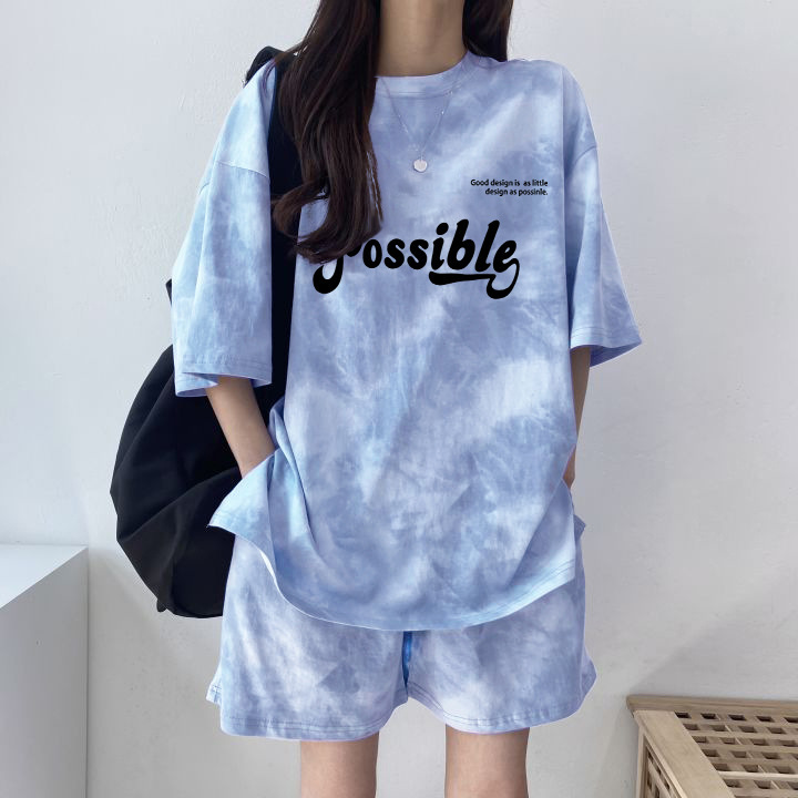 Cute Girl Sportswear Set for Women, Age-Reducing and Slimming, Casual Round-Neck Short-Sleeve Top and Shorts Two-Piece Set, Trendy Korean Style Cute Girl Sportswear Set for Women, Age-Reducing and Slimming, Casual Round-Neck Short-Sleeve Top and Shorts Two-Piece Set, Trendy Korean Style