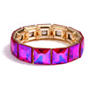 Glossy fashionable crystal, quality elastic metal golden water, women's bracelet, European style