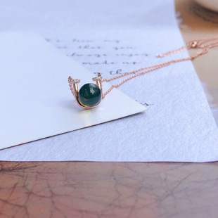Unity 8mm Mexican Blue Amber S925 Letter U-Shaped Pendant Each Letter Has Its Meaning