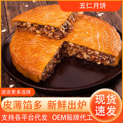 伍仁叉烧月饼·手工中秋节皮薄馅足五仁中秋月饼