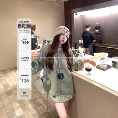 LUU桃喜儿/复古民族风刺绣套装连衣裙女夏宽松薄款上衣短裙两件套