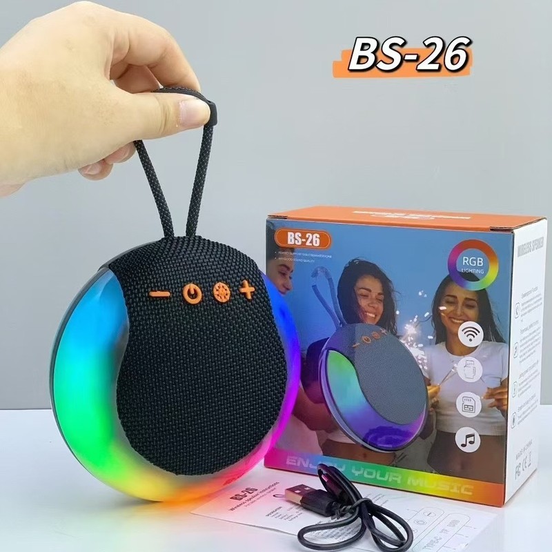 BS26新款无线蓝牙音箱手提户外小钢炮音响氛围灯低音炮蓝牙小音箱|undefined