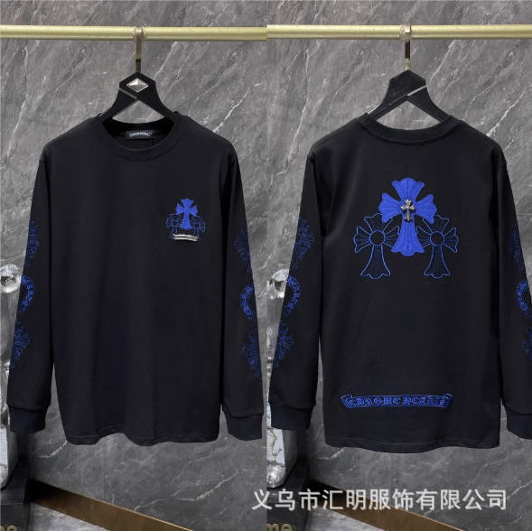 新款跨境CH克罗潮牌MattyBoy红唇十字针长袖圆领卫衣时尚百搭上衣|undefined