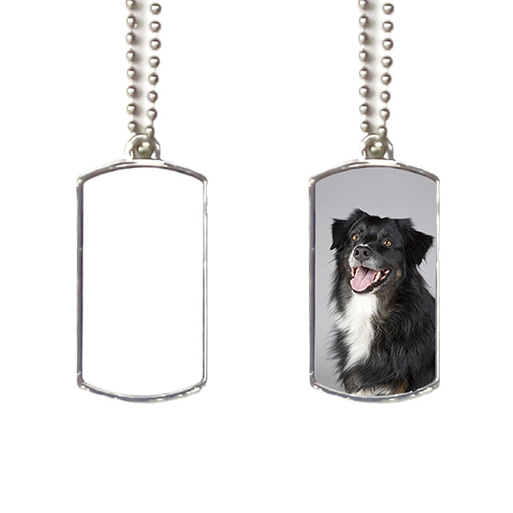 Transferencia térmica colgante para mascotas de metal colgante para mascotas de doble cara para hacer una placa de identificación colgante para mascotas de aleación de zinc