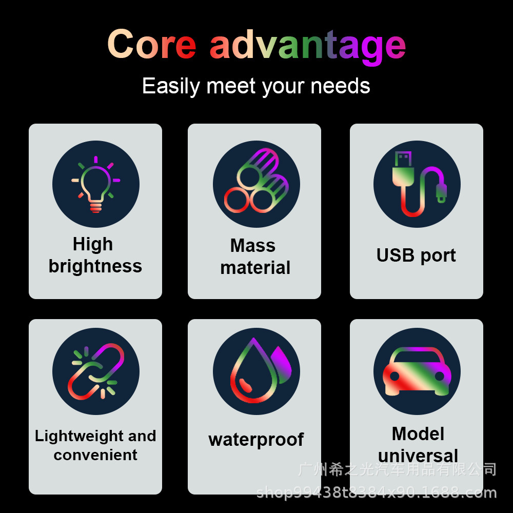 Cross-Border Car Led Devil Eye Light Sticker USB Car Devil Eye Led Display Screen Expression Car Atmosphere Light