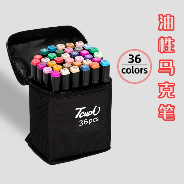 Black cloth bag, marker, 36 colors