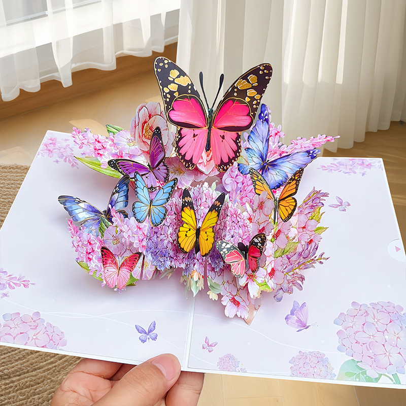 新しい教師の日立体グリーティングカード 3D 花束誕生日カード感謝祭ギフト教師のためのクロスボーダー工場卸売|undefined