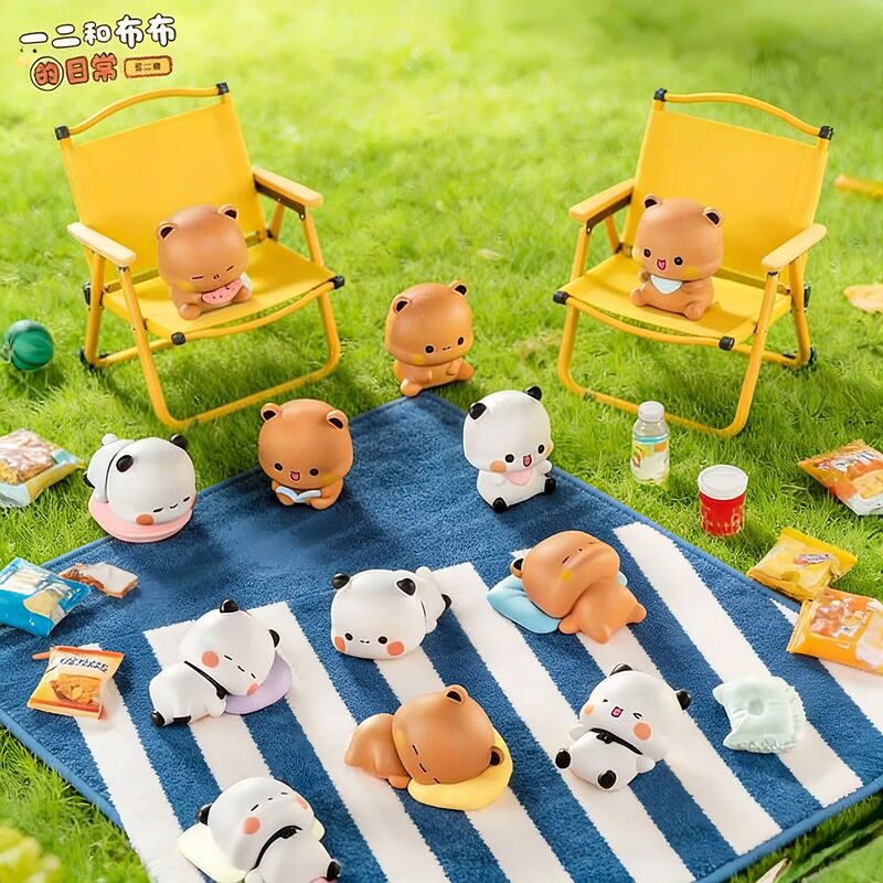 【Second Edition】One Two and Bubu's Daily Life Mini Blind Box Figurines Trendy Toys Peripheral Products Female 3D Model