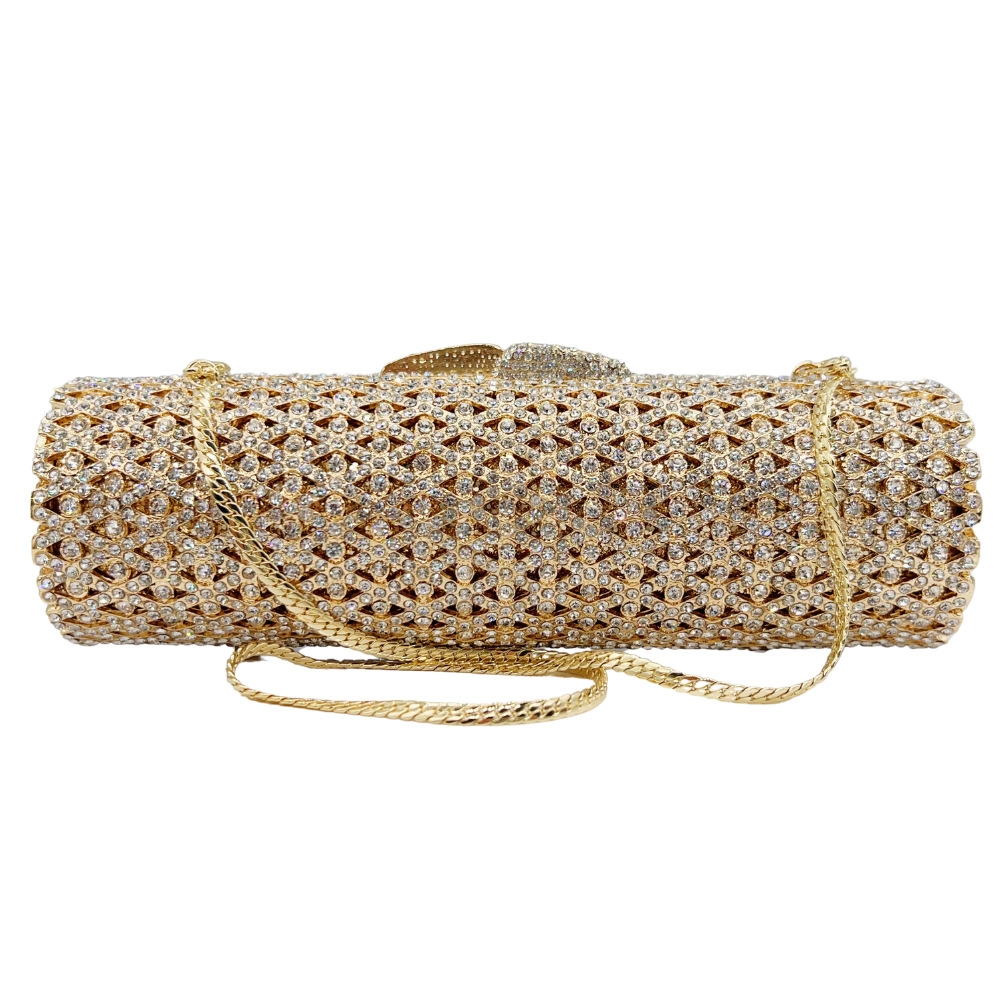 Túi bucket nữ rút dây họa tiết kim cương ngoại thương — Nền vàng kim cương trắng, Vàng AB chi tiết 2