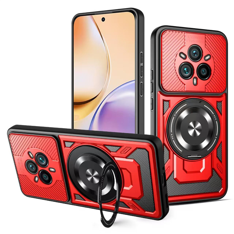 Suitable for Oppo Realme14Pro+ Youjia Mobile Phone Case C75 Rotating Bracket Car Magnetic Anti-Fall Protective Cover