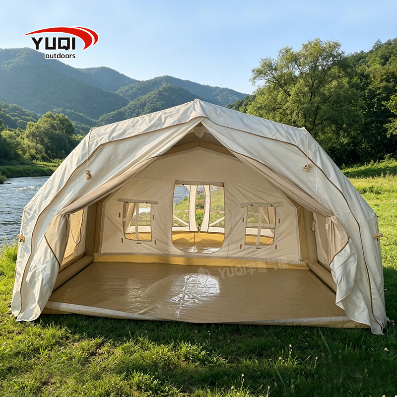 20 square meter outdoor camping quick-open inflatable tent, portable Oxford cloth inflatable tent for travel, camping tent for families