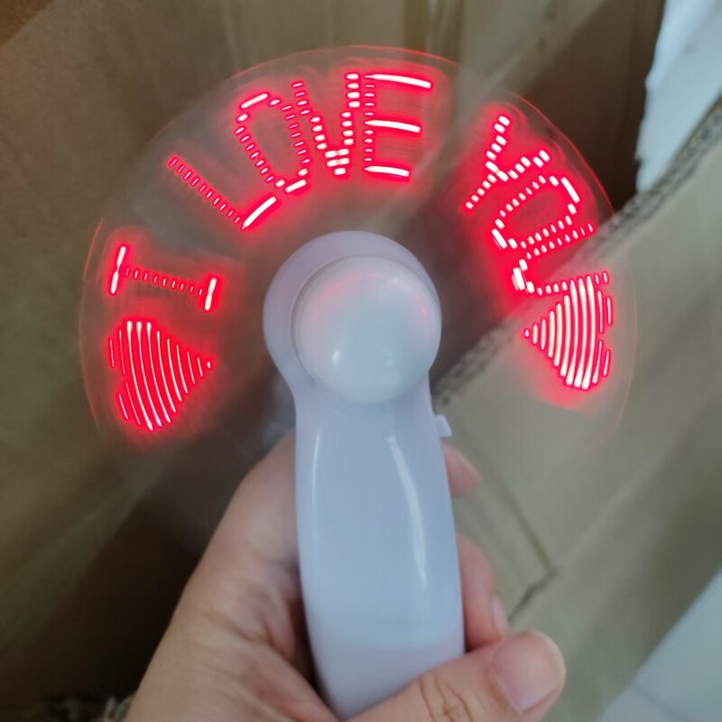 LED変更可能な文字プログラミング発光フラッシュファンミニハンドファンDIY広告ギフトロゴ工場|undefined