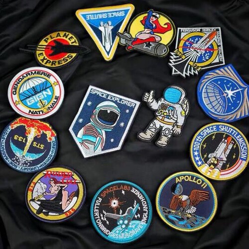 China's National Aeronautics and Space Administration NASA Logo Excellent Cloth Patching Machine Clothes Patch Badge Cloth Sticking Velcro