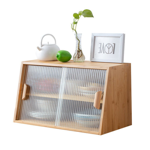 Small glass storage cabinet, kitchen cabinet, desktop storage cabinet, tea water cabinet, home dining cabinet, solid wood display cabinet