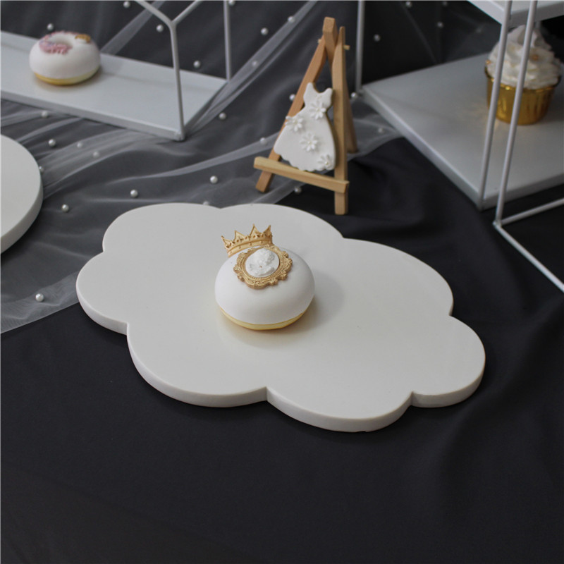 Estilo europeo blanco decoración de la mesa de postre soporte de exhibición de la torta de la boda estante merienda té de la tarde postre bandeja de pastelería image 5