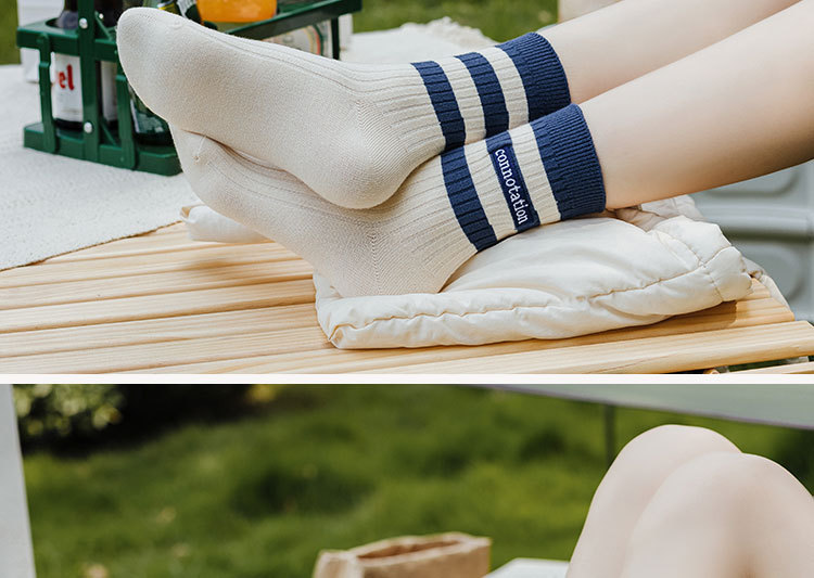 Women's Streetwear Stripe Polyester Polyacrylonitrile Fiber Crew Socks A Pair display picture 20