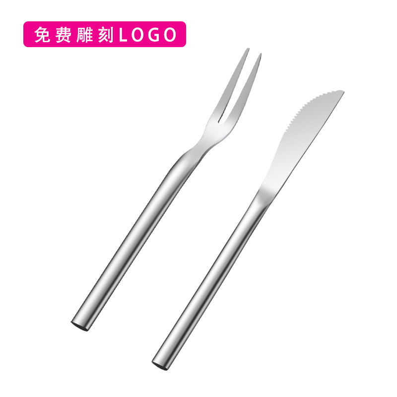不锈钢创意加厚水果叉月饼刀叉肉叉子水果签蛋糕甜品烘焙礼品赠品