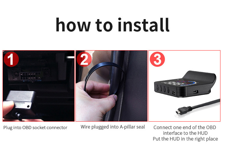 Hud Head-Up Display Obd Car Modification High-Definition Floating Projector with Built-In Sunshade Car Speedometer
