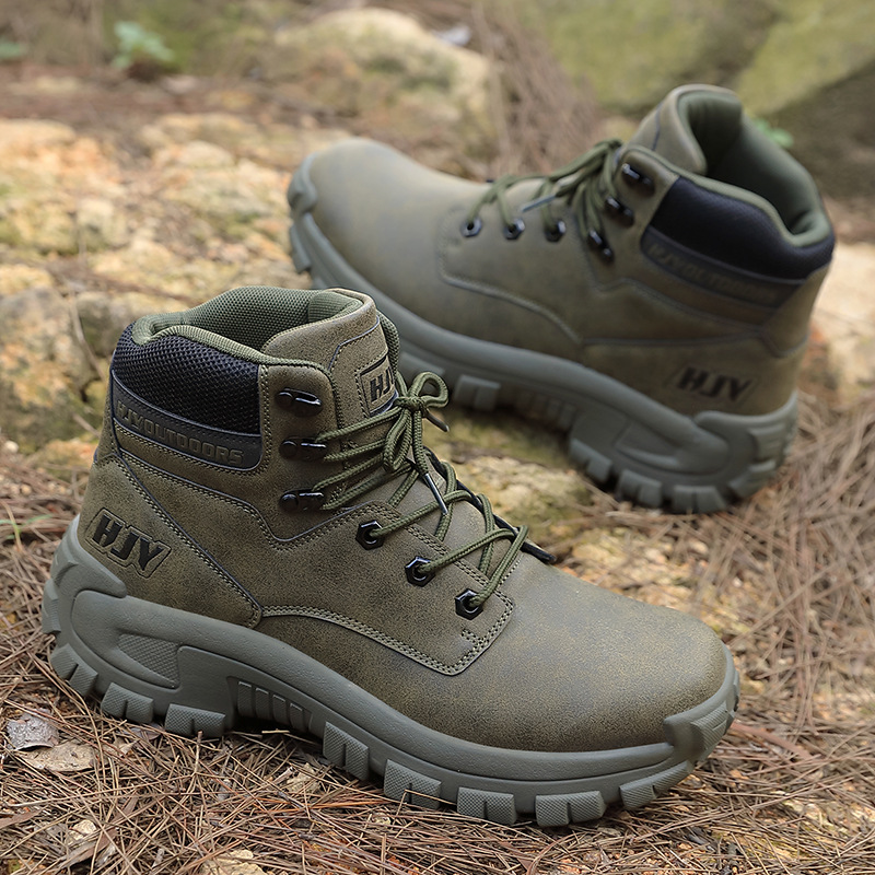 Zapatos de montaña al aire libre de explosión transfronteriza, zapatos de montaña antideslizantes y resistentes al desgaste de hombre, zapatos de montaña de crucero, amortiguación ligera e impermeable