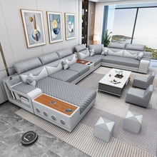 新款乳胶可拆洗布艺沙发多功能家具简约现代大小户型客厅整装组合