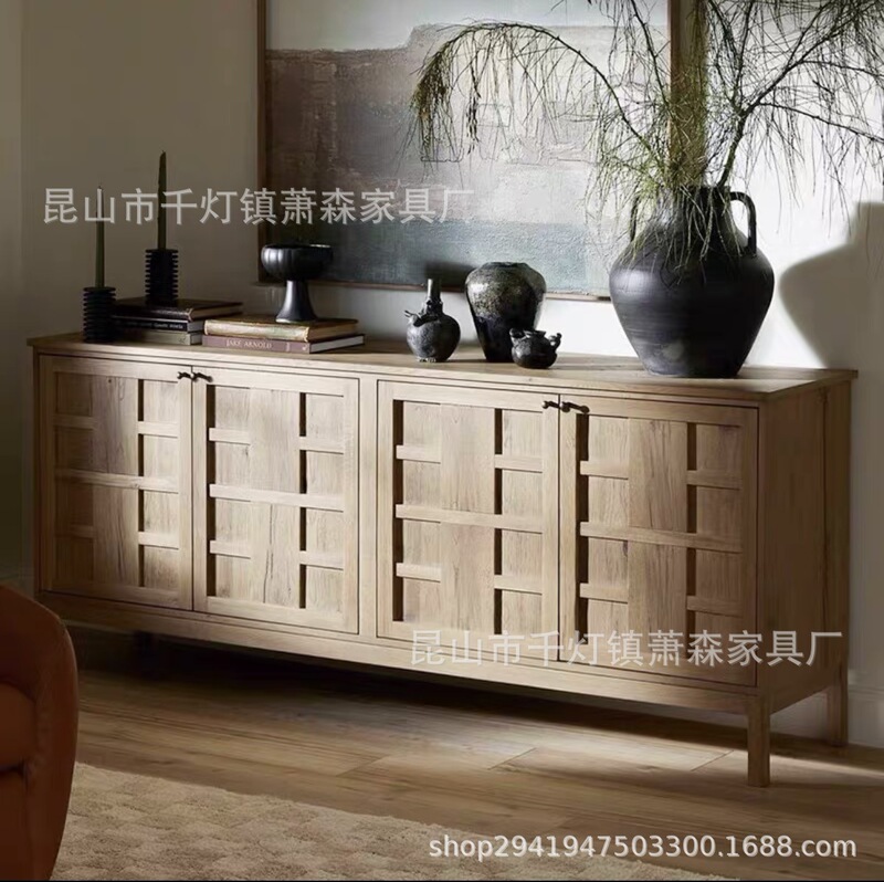 French Country Retro Sideboard Small Apartment Storage Cabinet American Living Room Tv Cabinet Entrance Cabinet Log Storage Cabinet