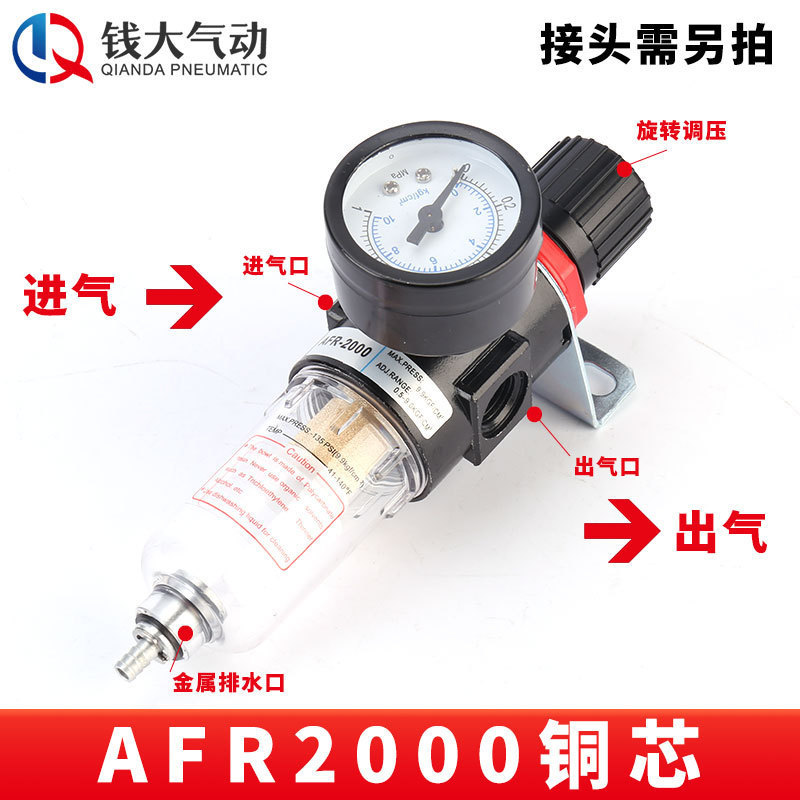 エアタック型エアソースプロセッサー 2・3連油水分離器 AFC2000 エアフィルター圧力調整弁|undefined