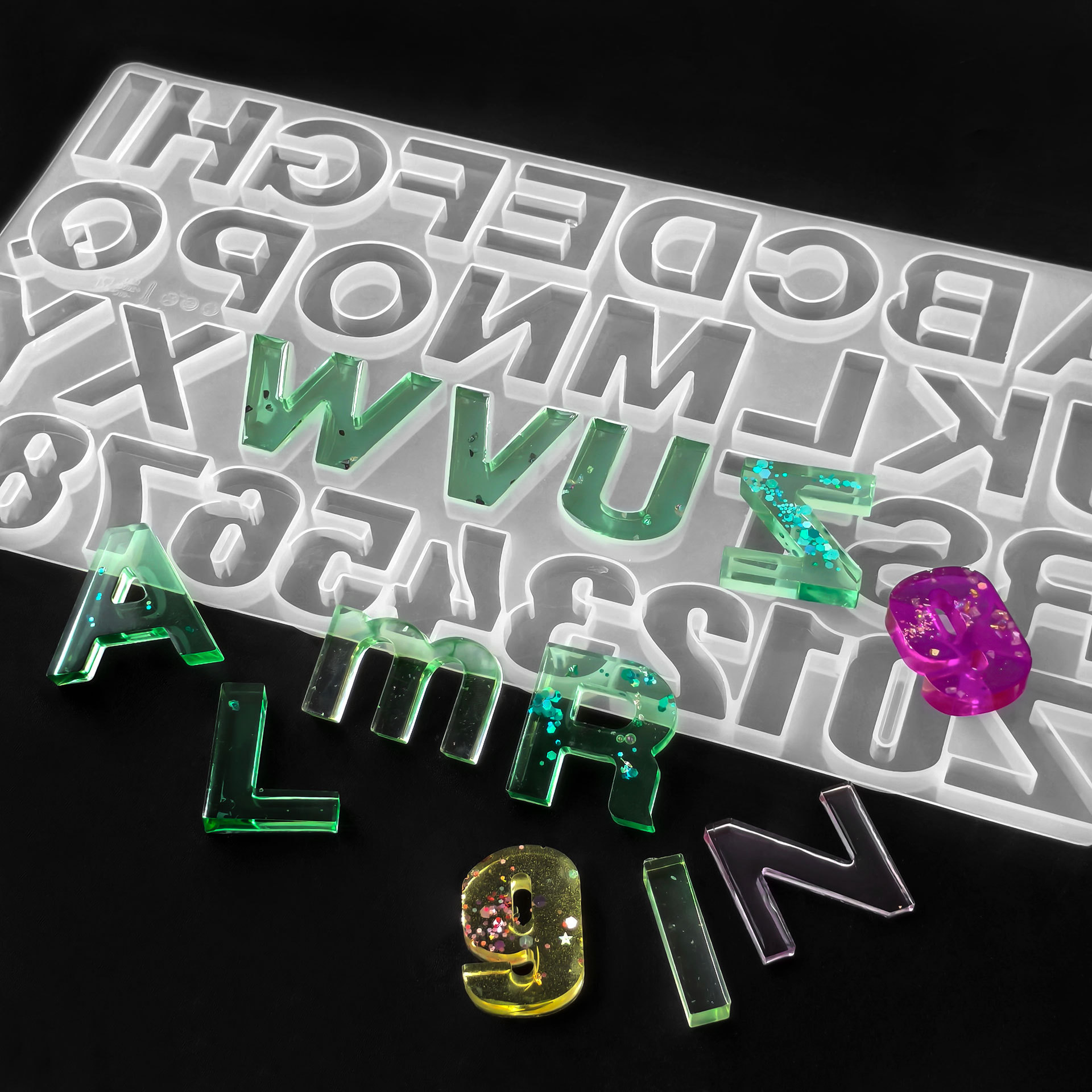 26 letras inglesas molde de silicona DIY creativo colgante digital de cristal de resina epoxi llavero colgante molde