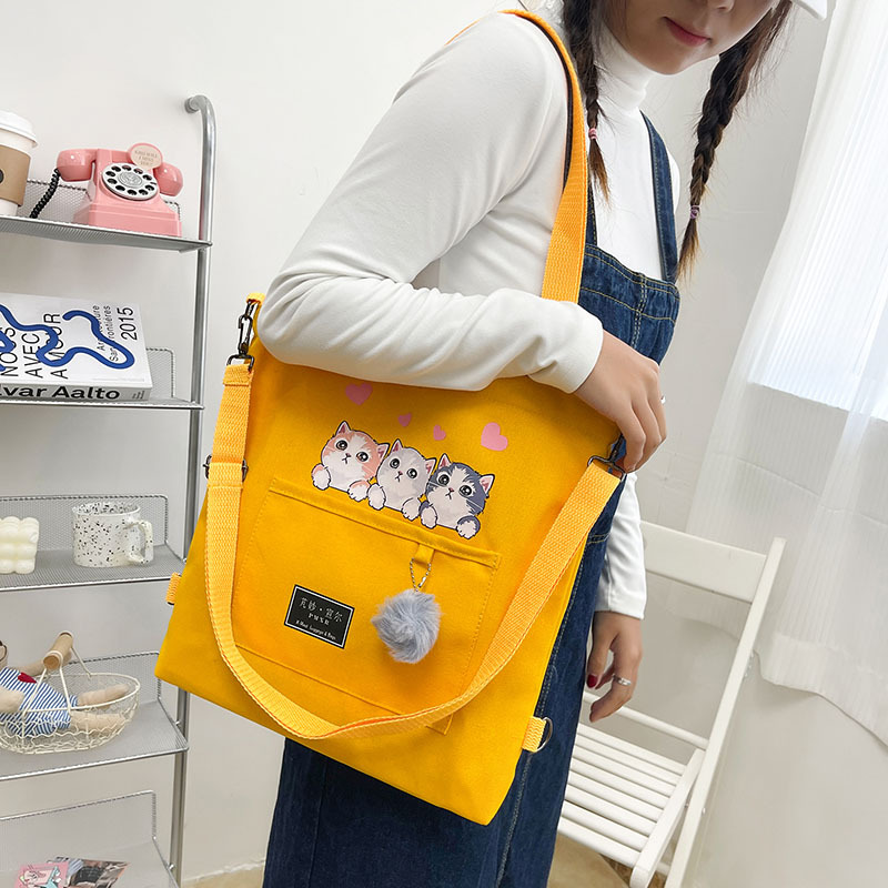 Large-capacity canvas bag 2024 new style fashionable and trendy student class bag, Korean-style simple tutorial bag, one-piece consignment full figure