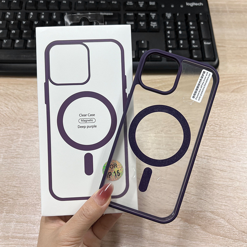 适用iphone16肤感边框磁吸壳苹果17ProMax透明15保护套11硬壳批发|undefined