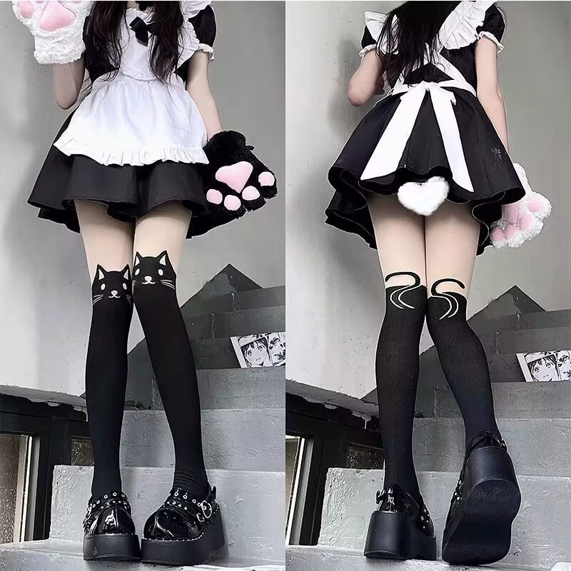 Японские колготки, шелковые носки, в Lolita стиле, облегающие