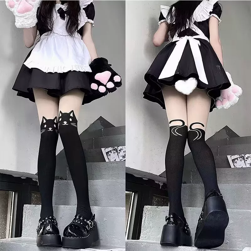 Японские колготки, шелковые носки, в Lolita стиле, облегающие
