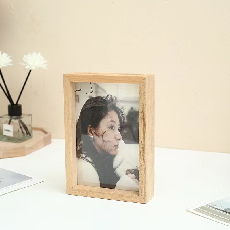 Marco de fotos de madera directo de fábrica escritorio decoración creativa sala de estar dormitorio decoración de la oficina marco de fotos de haya